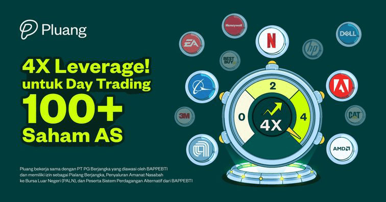 Nikmati Day Trade Leverage untuk tingkatkan daya beli Saham AS hingga 4x di Pluang!